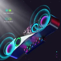 CASSA WIRELESS BLUETOOTH SPEAKER GAMING DESKTOP LAPTOP PC BARRA AUDIO Q-YX800