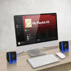 CASSE ALTOPARLANTI CABLATI STEREO USB 2.0 PC NOTEBOOK DVD TV MP3 TABLET 3W A2033