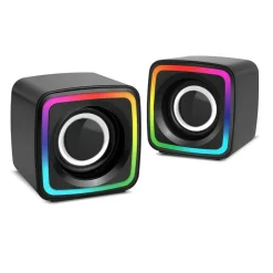 CASSE AUDIO 2.0 AUX USB ALTOPARLANTI LUCE RGB PER PC NOTEBOOK 3 W X 2 AB-D385