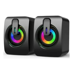 CASSE AUDIO 2.0 AUX USB ALTOPARLANTI LUCE RGB PER PC NOTEBOOK 6 W X 2 AB-D390