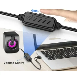 CASSE AUDIO 2.0 AUX USB ALTOPARLANTI LUCE RGB PER PC NOTEBOOK 6 W X 2 AB-D390