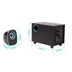 CASSE AUDIO 2.1 USB SPEAKER MUSICA PER PC MP3 TV AUX DESKTOP COMPUTER NOTEBOOK FT-H3