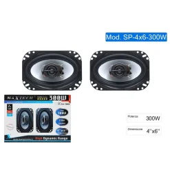 CASSE PER AUTO 300W 2 VIE 4X6 COPPIA ALTOPARLANTI COASSIALI STEREO MAXTECH SP-4X6-300W