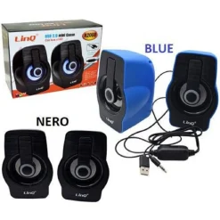 CASSE USB 2.0 MINI SPEAKER ALTOPARLANTI CON LUCE LED PC NOTEBOOK NETBOOK A2000