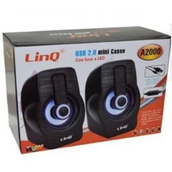 CASSE USB 2.0 MINI SPEAKER ALTOPARLANTI CON LUCE LED PC NOTEBOOK NETBOOK A2000