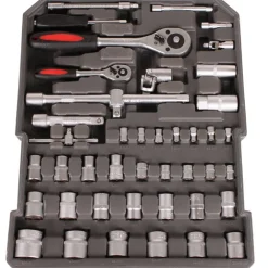 CASSETTA ATTREZZI A TROLLEY OFFICINA PORTATILE CON 187 UTENSILI 4 SCOMPARTI