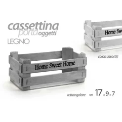 CASSETTA CASSETTINA PORTA OGGETTI LEGNO RETTANGOLARE 17X9X7CM VARI COLORI 763779