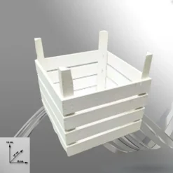 CASSETTA CASSETTINA PORTA OGGETTI LEGNO QUADRATA DECORAZIONE 16x16x16 CM 702109