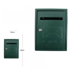 CASSETTA DELLA POSTA POSTALE BOX LETTERE IN METALLO ESTERNO VERDE 26X20CM 64915