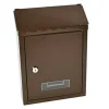 CASSETTA PER POSTA MARRONE IN ALLUMINIO CON CHIAVE 30,5 X 22 CM