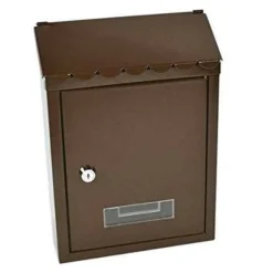 CASSETTA PER POSTA MARRONE IN ALLUMINIO CON CHIAVE 30,5 X 22 CM