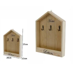 CASSETTA PORTACHIAVI LEGNO KEY BOX 3 POSTI HOME LETTERS LETTERE DECOUPAGE 07078