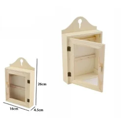CASSETTA PORTACHIAVI LEGNO 6 GANCI APPENDICHIAVI MURO DECOUPAGE 74029A LY-10548
