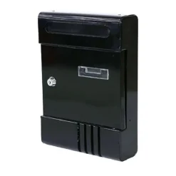 CASSETTA POSTALE IN METALLO PORTA LETTERE CON CHIAVE BUCA POSTA H2803 NERA 56849
