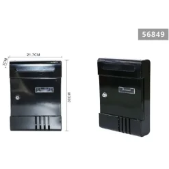 CASSETTA POSTALE IN METALLO PORTA LETTERE CON CHIAVE BUCA POSTA H2803 NERA 56849