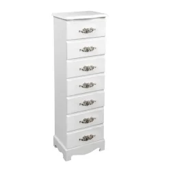 CASSETTIERA 7 CASSETTI SETTIMINO SLIM SALVASPAZIO SHABBY ROSE 89X29X23CM 574306