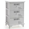 CASSETTIERA 3 CASSETTI 60X40X31CM COMODINO HOME BIANCO LEGNO MODERNA MULTIUSO