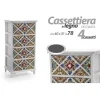 CASSETTIERA LEGNO 4 CASSETTI MEDITERRANEO CUCINA BAGNO CAMERA 78X40X31CM 829376