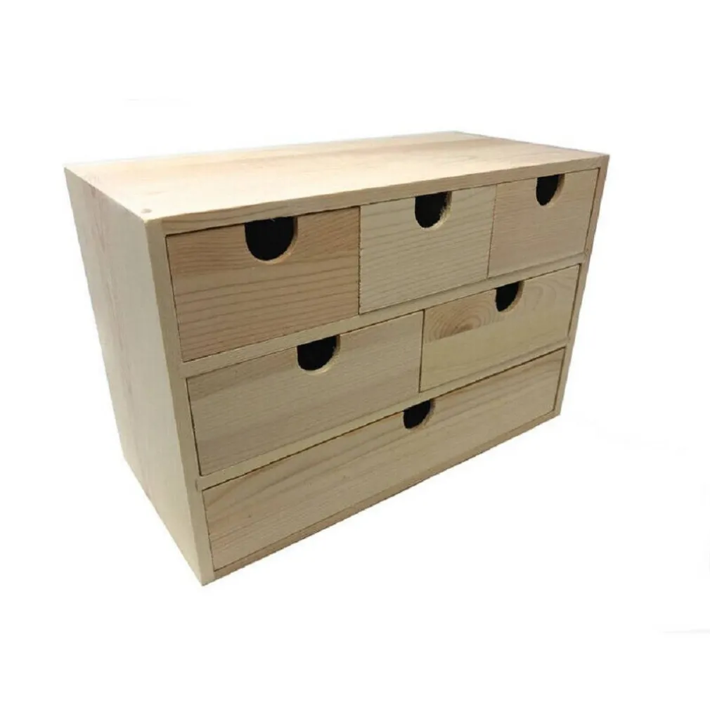 CASSETTIERA LEGNO PORTAGIOIE 6 CASSETTI SCATOLA COFANETTO GIOIELLI X DECOUPAGE