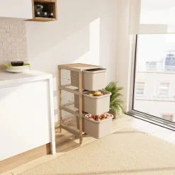 CASSETTIERA MULTIUSO 3 CASSETTI PER ORGANIZZARE VESTITI ACCESSORI UFFICIO BAGNO CASA