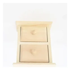 CASSETTIERA PORTAOGGETTI 2 CASSETTI LEGNO RF_63816 DECOUPAGE 12X10CM SCRIVANIA