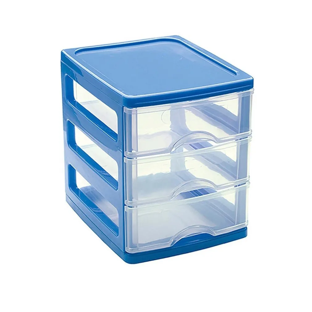 CASSETTIERA TURIA IN PLASTICA 3 CASSETTI 13.5X17X17CM IN VARI COLORI 11224G9