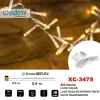 CATENA 24 LED A BATTERIA CAVO TRASPARENTE LUCE CALDA FISSA+INTERMITTENTE XC-3475