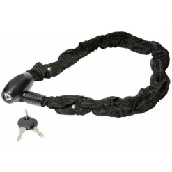 CATENA ANTIFURTO LUCCHETTO BICI BICICLETTA SCOOTER RIVESTITA TESSUTO 90 CM