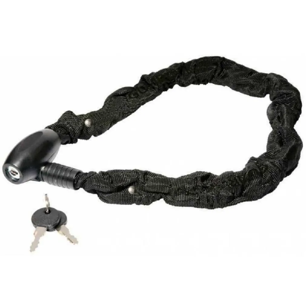 CATENA ANTIFURTO LUCCHETTO BICI BICICLETTA SCOOTER RIVESTITA TESSUTO 90 CM