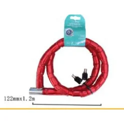 CATENA ANTIFURTO LUCCHETTO BICI BICICLETTA SCOOTER MOTO 120 CM 2 CHIAVI CX-9563