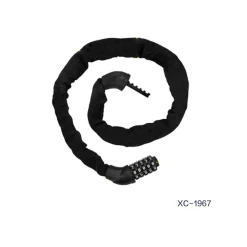 CATENA LUCCHETTO ANTIFURTO IN ACCIAIO RIVESTIMENTO IN NYLON COMBINAZIONE XC-1967