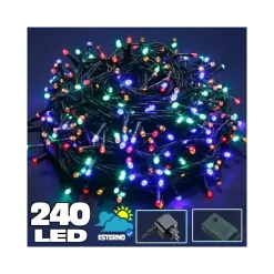 CATENA LUCI A LED LUMINOSA NATALIZIA 240 LED MULTICOLOR CON 8 GIOCHI LUCCIOLE
