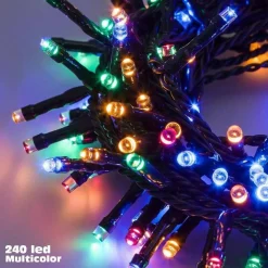CATENA LUCI A LED LUMINOSA NATALIZIA METRI 240 LED MULTICOLOR CON 7 GIOCHI LUCE