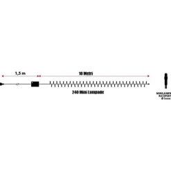 CATENA LUCI NATALIZIA 11 METRI 300 MINILUCCIOLE 3 VIE MULTICOLOR CON CONTROLLER