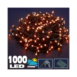 CATENA LUMINOSA 1000 LED LUCI ALBERO NATALE LUCCIOLE BIANCO CALDO ESTERNO 24V