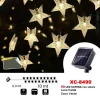 CATENA LUMINOSA 50 LED STELLE LUMINOSE LUCE AD ENERGIA SOLARE LUCE CALDA XC-8490