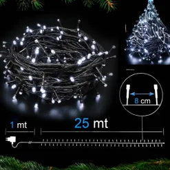 CATENA LUMINOSA 600 LUCI LED LUCCIOLE MULTICOLORE RGB CON CONTROLLER USO INTERNO