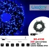 CATENA LUMINOSA 300 LUCI LED LUCCIOLE LUCE BLU CAVO VERDE IP44 XC-4136
