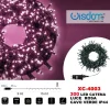 CATENA LUMINOSA 300 LUCI LED LUCCIOLE LUCE ROSA CAVO VERDE IP44 XC-4003