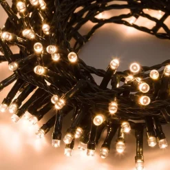 CATENA LUMINOSA 750 LUCI LED LUCCIOLE BIANCO CALDO CONTROLLER 8FUNZIONI ESTERNO