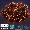 CATENA LUMINOSA 500 LUCI LED LUCCIOLE BIANCO CALDO CONTROLLER 8 FUNZIONI ESTERNO
