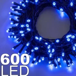 CATENA LUMINOSA 600 LUCI LED LUCCIOLE COLORE BLU CON CONTROLLER USO INTERNO IP20