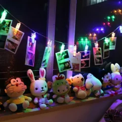 CATENA LUMINOSA 10 MOLLETTE LED GHIRLANDA STRINGA PER APPENDERE FOTO MULTICOLOR