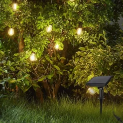 CATENA LUMINOSA A LED ENERGIA PANNELLO SOLARE CON 10 LAMPADINE LUCE CALDA 4,5 MT