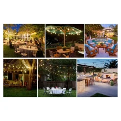 CATENA LUMINOSA A LED ENERGIA PANNELLO SOLARE CON 10 LAMPADINE LUCE CALDA 4,5 MT