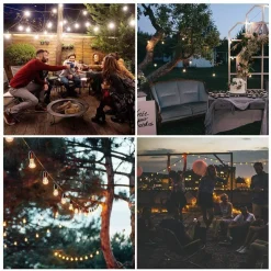 CATENA LUMINOSA A LED ENERGIA PANNELLO SOLARE CON 10 LAMPADINE LUCE CALDA 4,5 MT