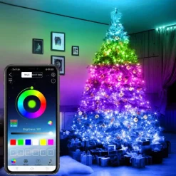 CATENA LUMINOSA A LED MULTICOLOR 10 MT CON CONTROLLO REMOTO DA APP ALBERO NATALE