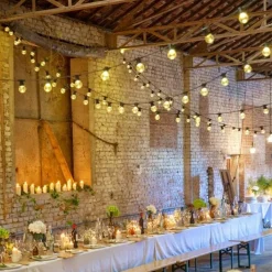 CATENA LUMINOSA ESTERNO INTERNO LED 5 METRI 10 LAMPADINE BULBO LUCE CALDA G50