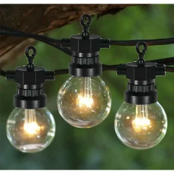 CATENA LUMINOSA ESTERNO INTERNO LED 5 METRI 10 LAMPADINE BULBO LUCE CALDA G50