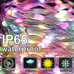 CATENA LUMINOSA MICROLED DA 10MT 100LED CON PANNELLO SOLARE RICARICABILE ESTERNO